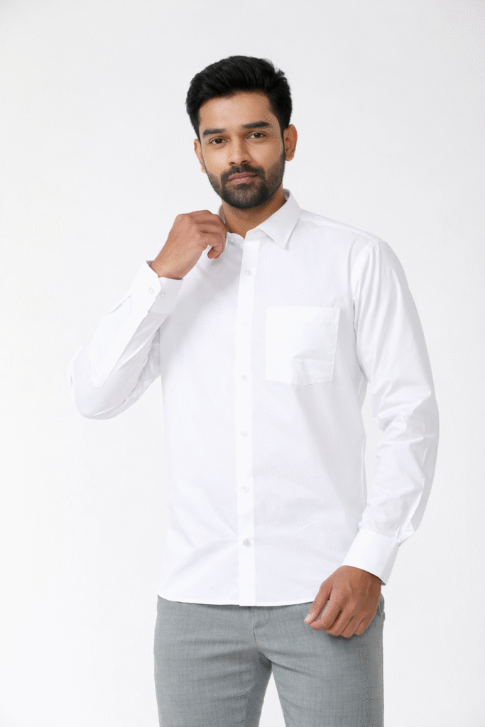 Men 100% Cotton Premium Classic White Formal Shirt