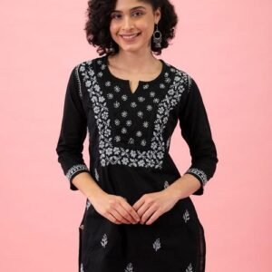 Chikankari Kurti Black