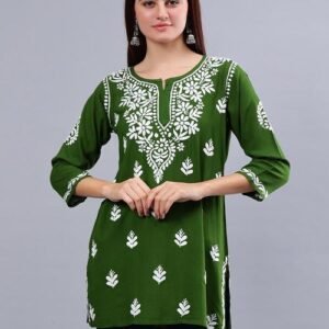 Chikankari Green Kurta Set