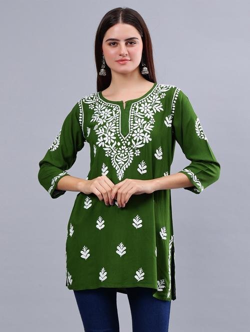 Chikankari Green Kurta Set