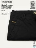 Women Black Formal Pant (Imported Denim Fabric) - Image 3