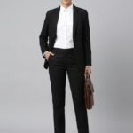 Women Black Formal Pant (Imported Denim Fabric)