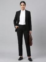 Women Black Formal Pant (Imported Denim Fabric)